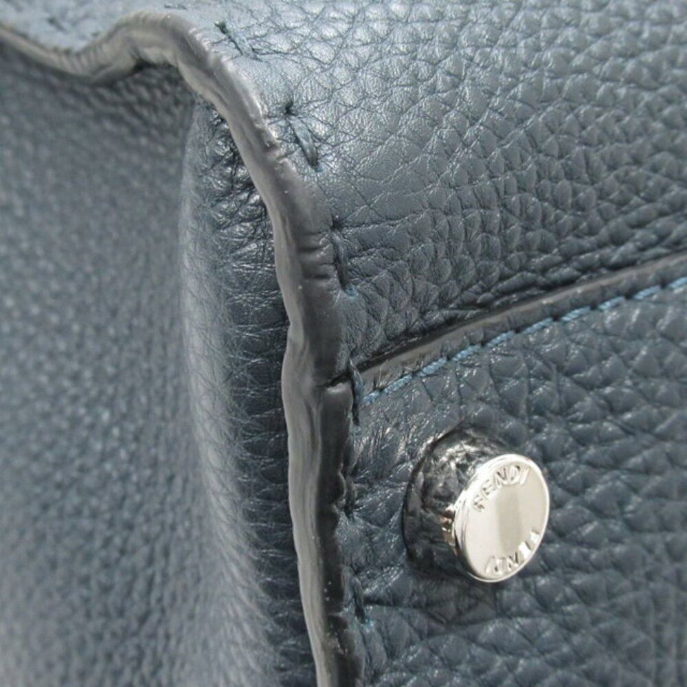 Fendi Peekaboo Handbag Leather Navy Blue Bag Business Work - Picture 7 of 10